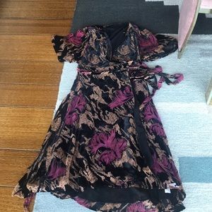 Zara velvet wrap dress